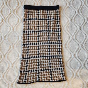 Who What Wear Houndstooth Midi Sweater Skirt Size S